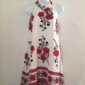 NWOT Beautiful Red and White Flowery Sleeveless Dress